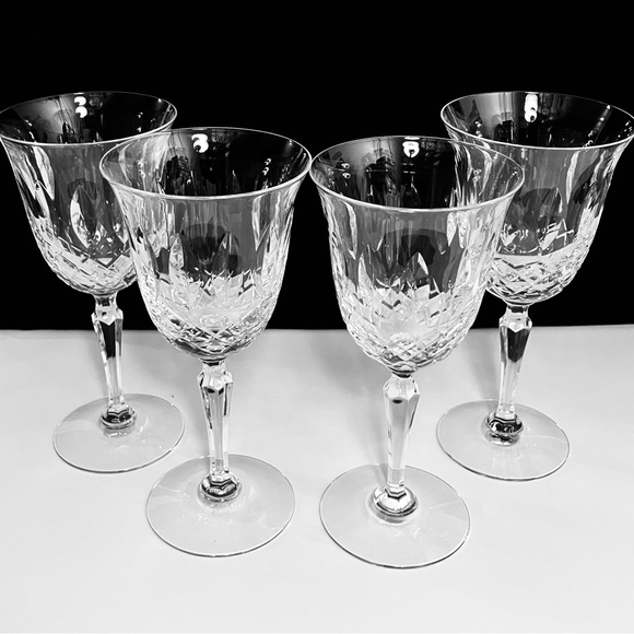4 TIFFIN-FRANCISCAN ‘Elyse’ Water Goblets / VINTAGE AMERICAN CRYSTAL / 1 Scratch - Picture 2 of 12